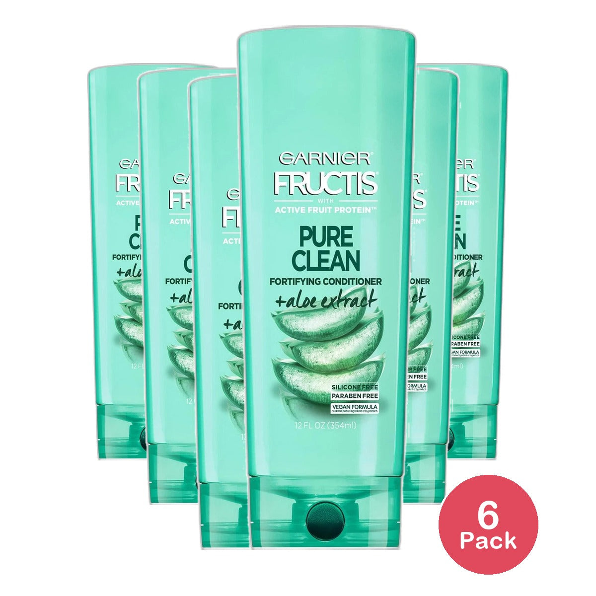 Garnier Fructis Pure Clean Hair Conditioner 12Oz (Pack of 6)
