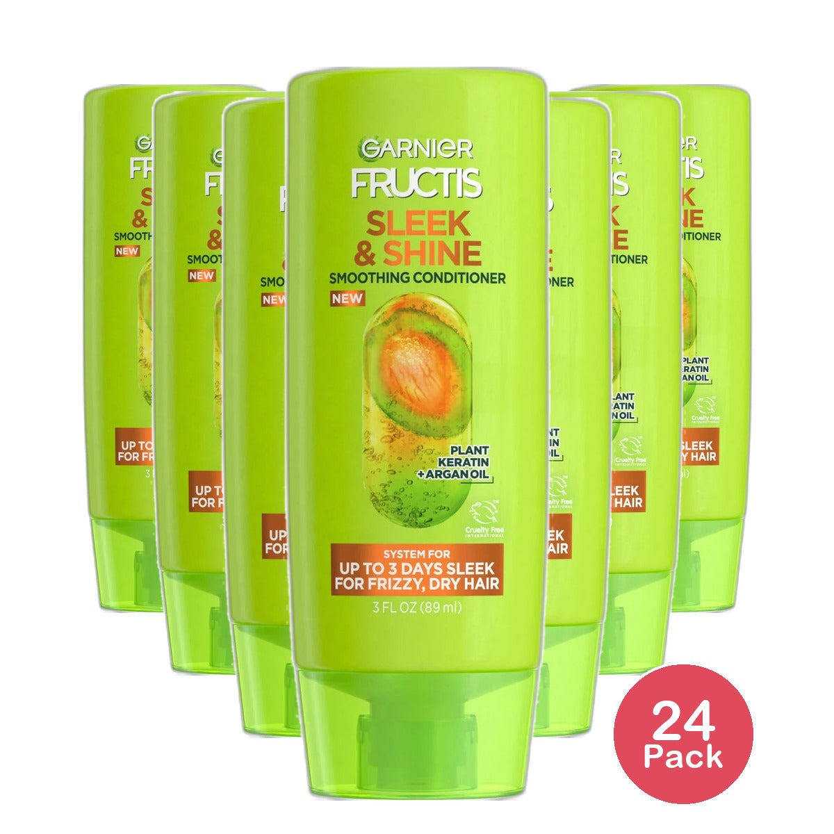 Garnier Fructis Sleek And Shine Smoothing Conditioner With Argan Oil 3Oz (Pack of 24)