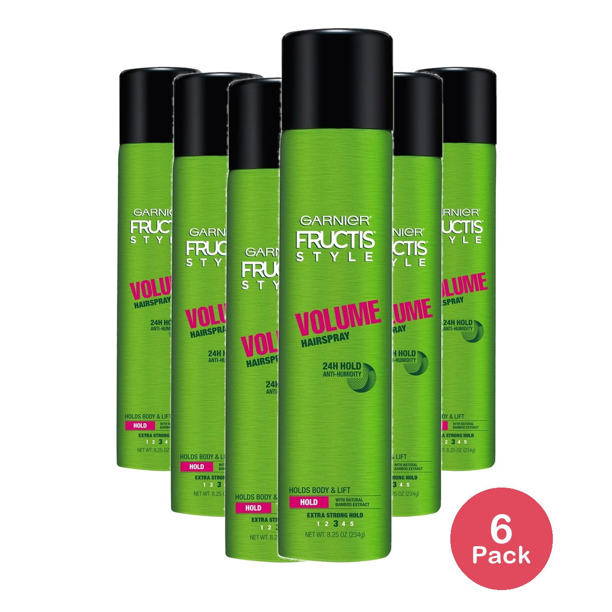 Garnier Fructis Style Volume Anti-Humidity Hairspray Extra Strong Hold 8.25 oz (Pack of 6)