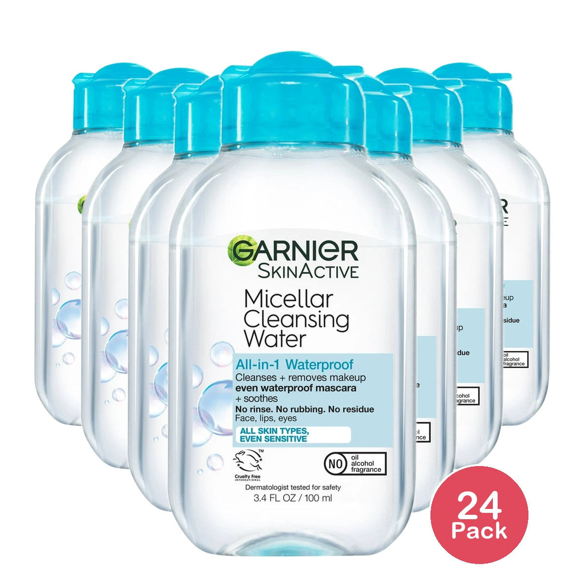 Garnier Micellar Cleansing Water Waterproof Adult 100 ml 3.4 Oz (Pack of 24)