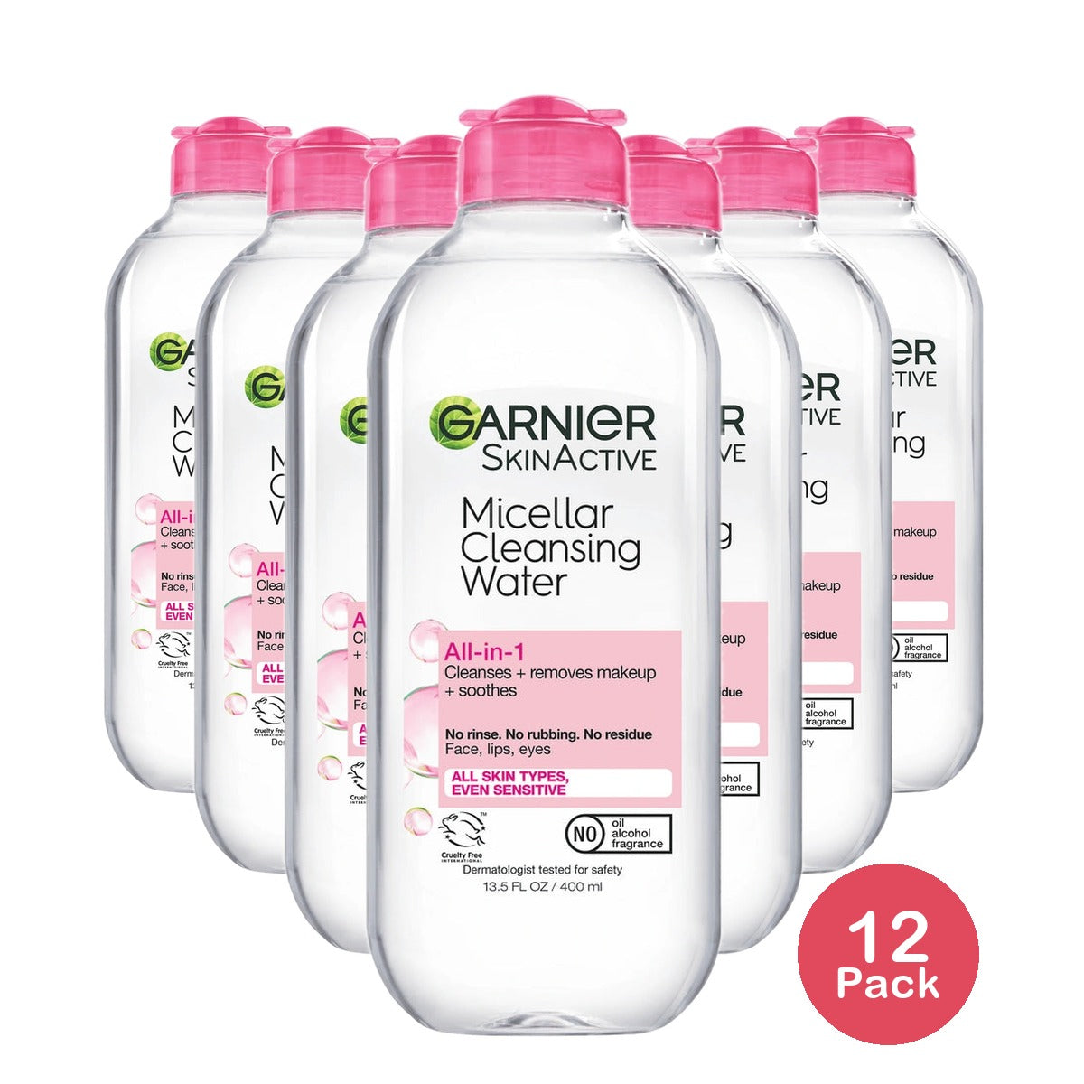 Garnier Micellar Water Hydrating Facial Cleanser & Makeup Remover - Basic Cleans 13.5 fl oz (Pack of 12)