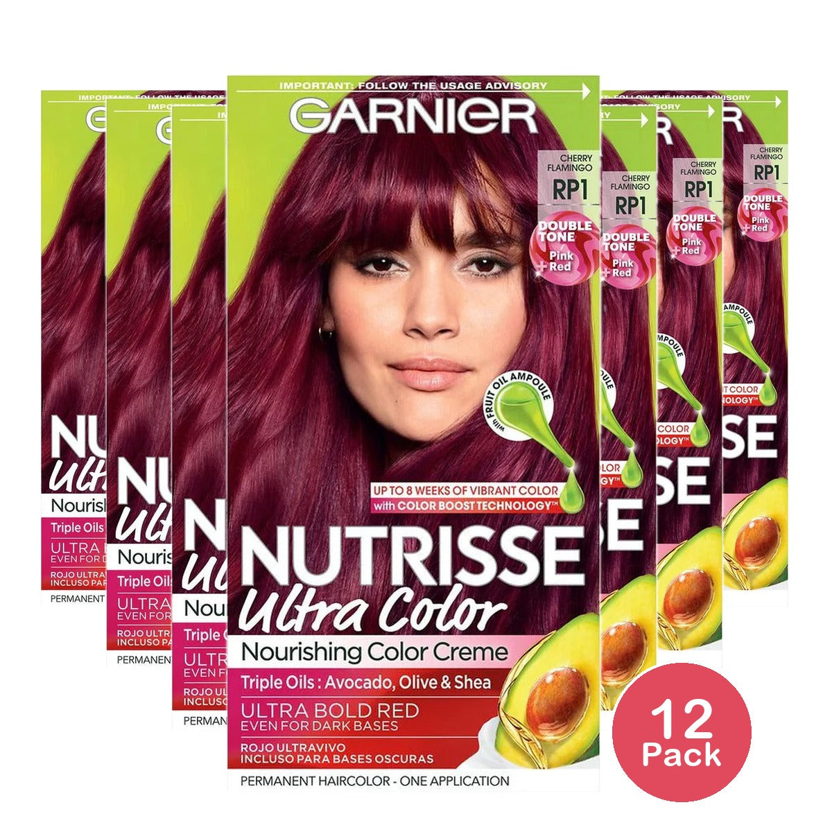 Garnier Nutrisse Ultra Color Hair Dye RP1 Cherry Flamingo (Pack of 12)