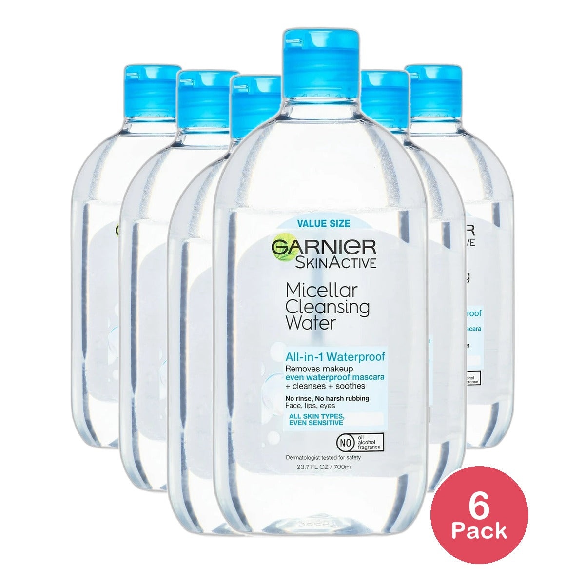 Garnier SkinActive Micellar Cleansing Water For Waterproof Makeup 23.7Oz (Pack of 6)