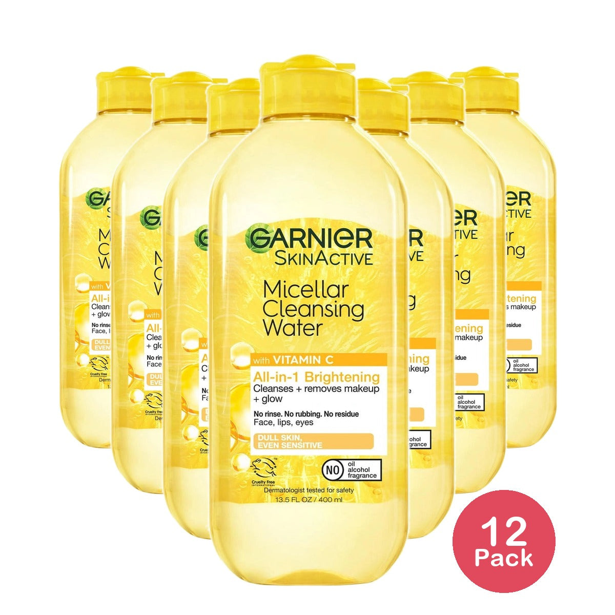 Garnier SkinActive Micellar Vitamin C Cleansing Water to Brighten Skin - 13.5 fl OZ (Pack of 12)