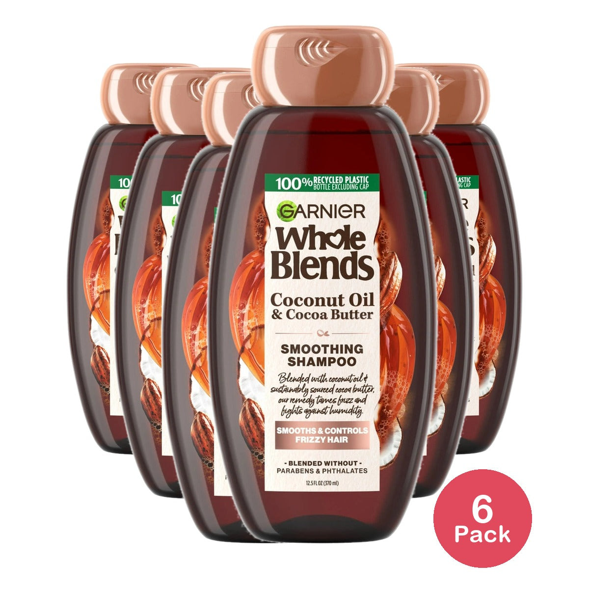 Garnier Whole Blends Frizz Control Nourishing Daily Shampoo All Hair Types 12.5 fl oz (Pack of 6)
