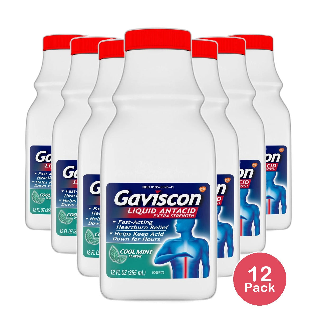 Gaviscon Extra Strength Liquid Relieves Heartburn 12Oz (Pack of 12)
