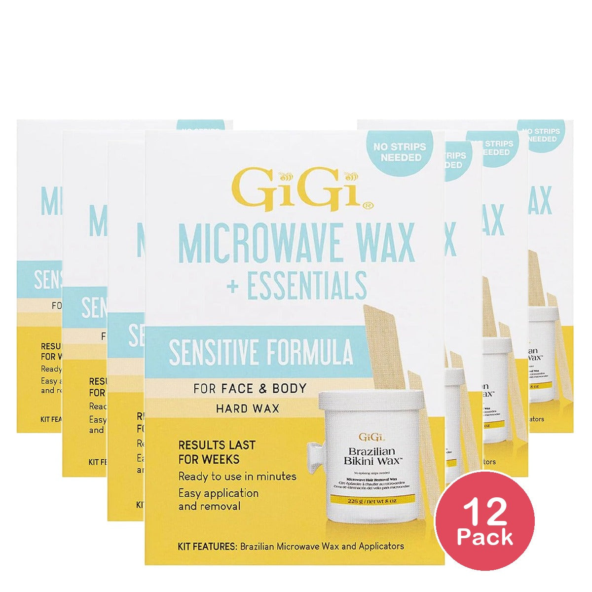 GiGi Brazilian Bikini Hard Wax 8 Oz (Pack of 12)