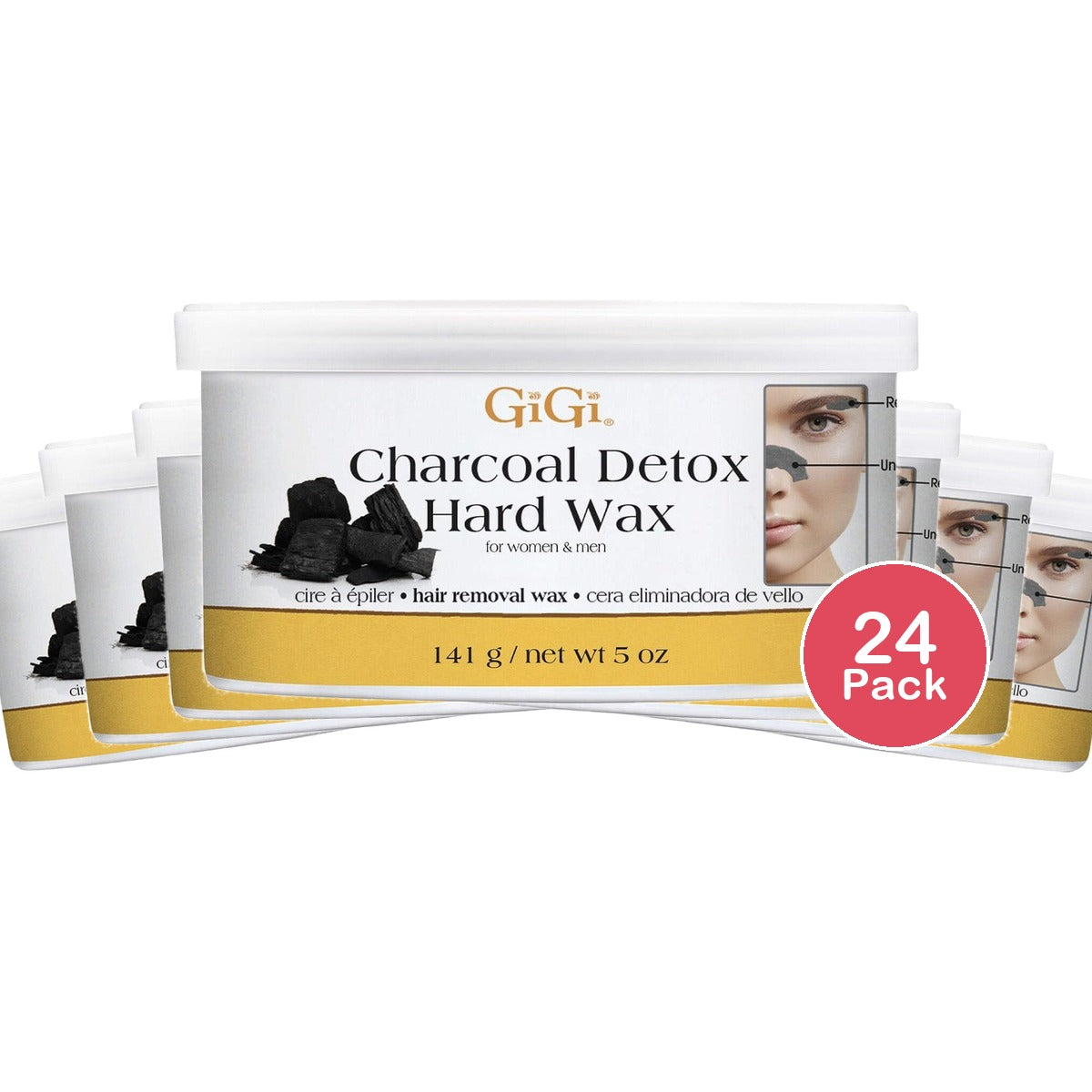 GiGi Charcoal Detox Hard Wax 5 Oz (Pack of 24)