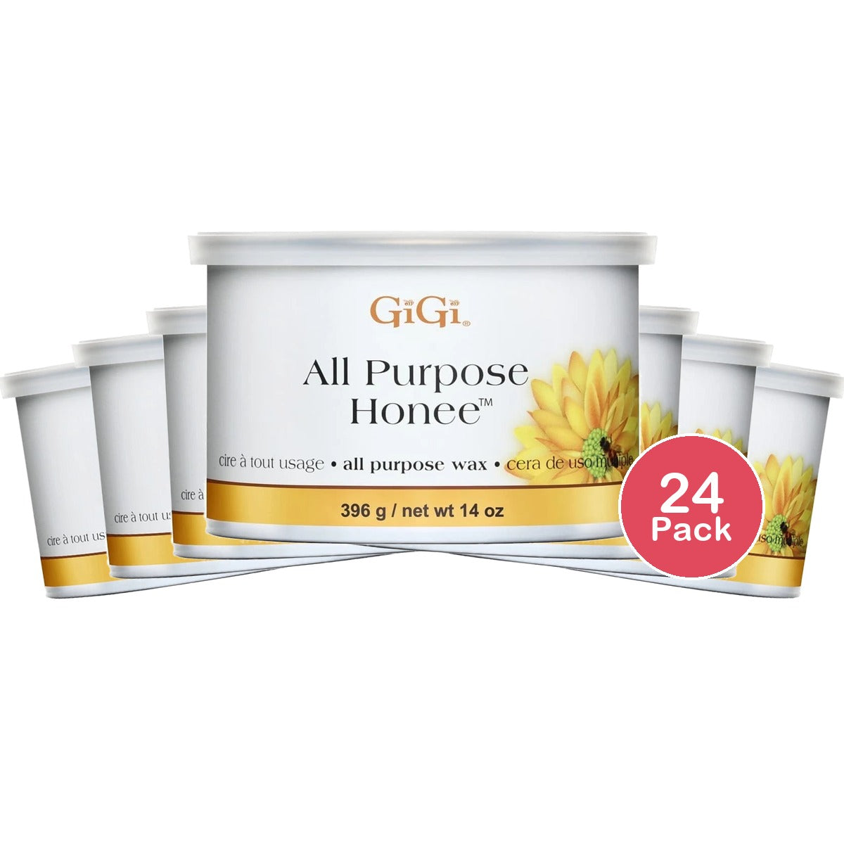 GiGi Honee Hair Removal Soft Wax All Purpose Wax for Face Body & Bikini 14 Oz (Pack of 24)
