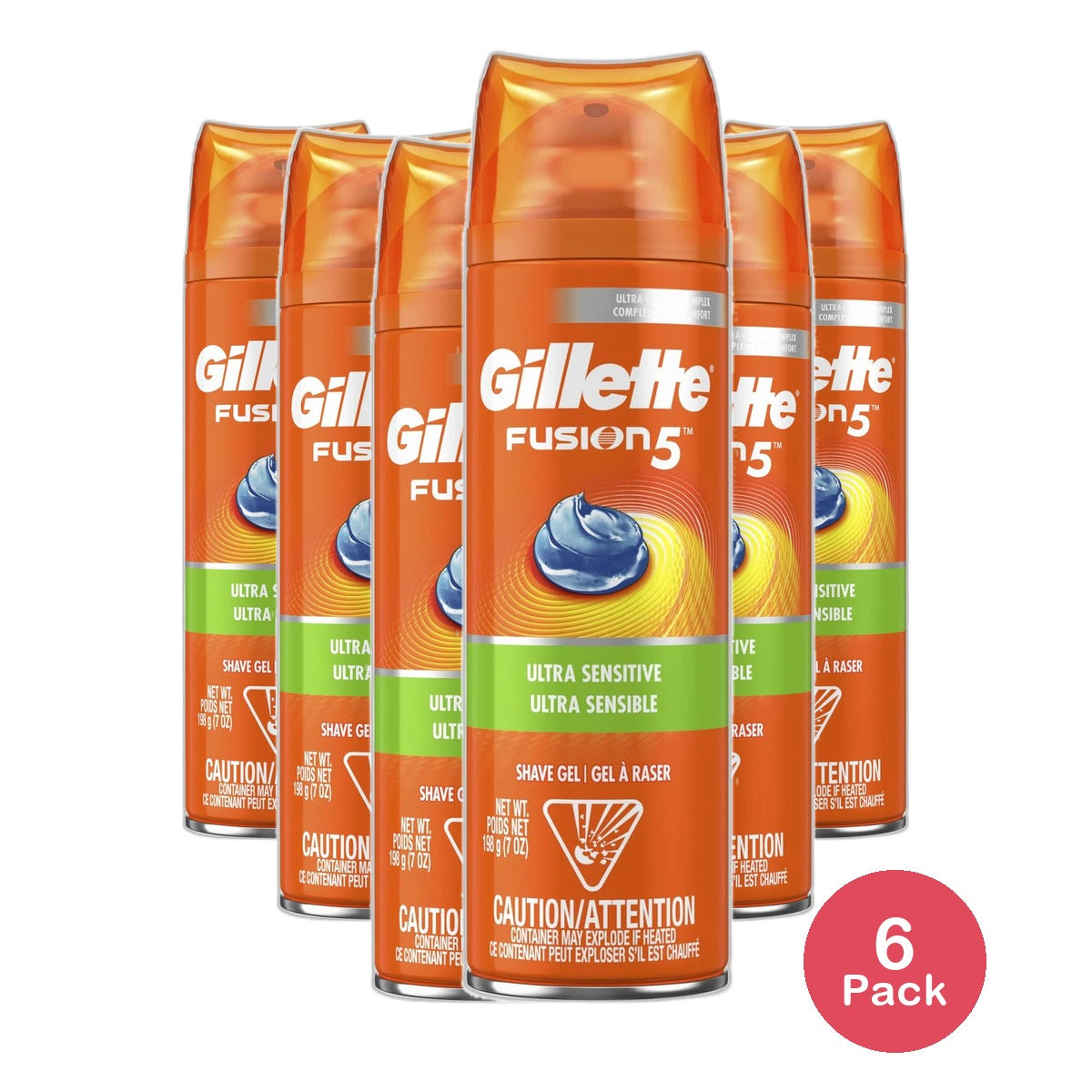 Gillette Fusion Hydra Gel Ultra Sensitive7Oz (Pack of 6)