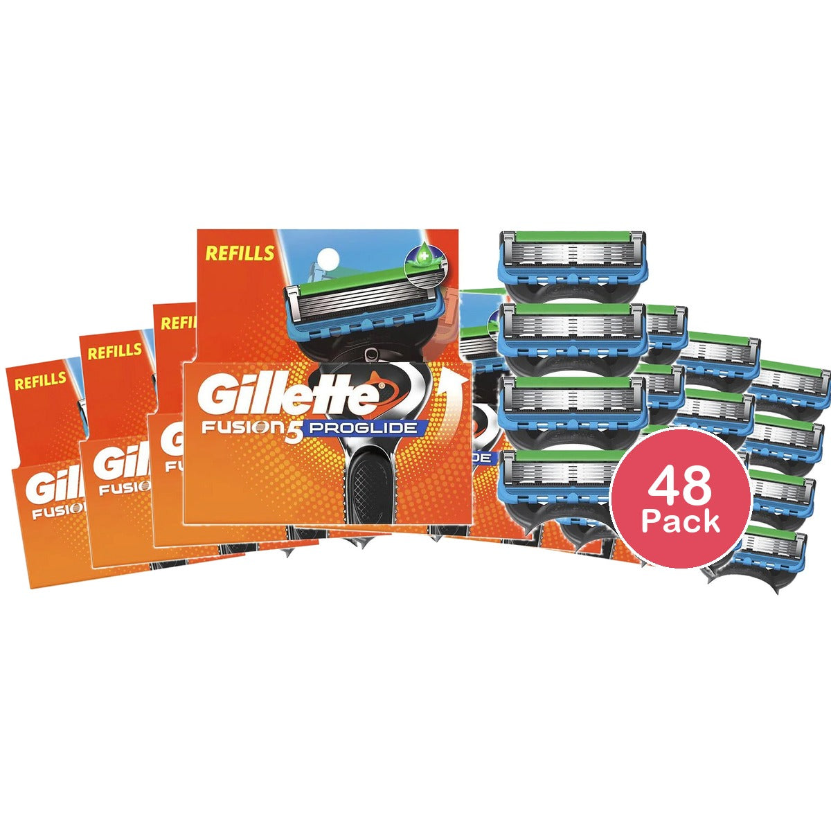 Gillette ProGlide Mens Razor Blades 4 Count (Pack of 48)