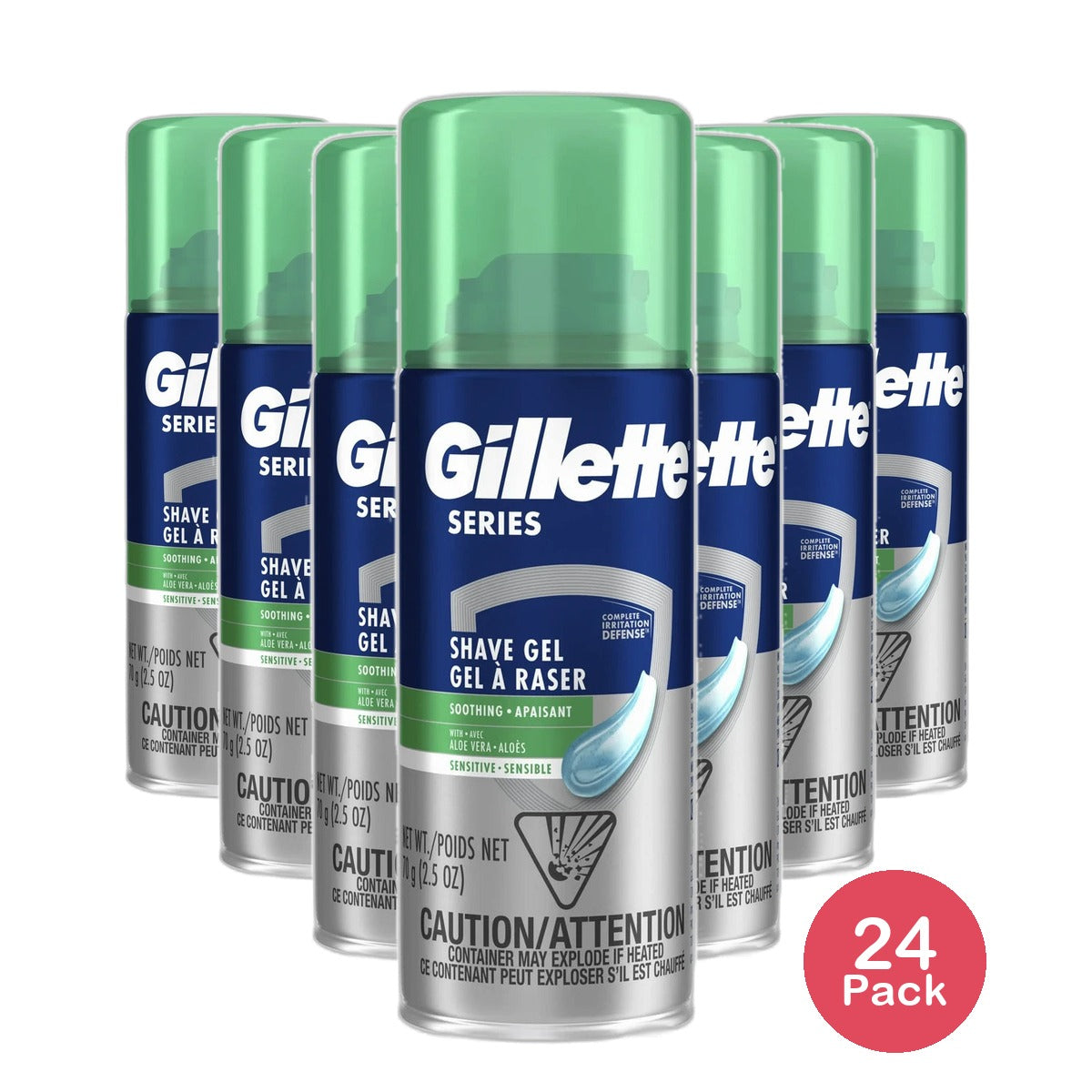 Gillette Series Sensitive Skin Shave Gel2.5Oz (Pack of 24)