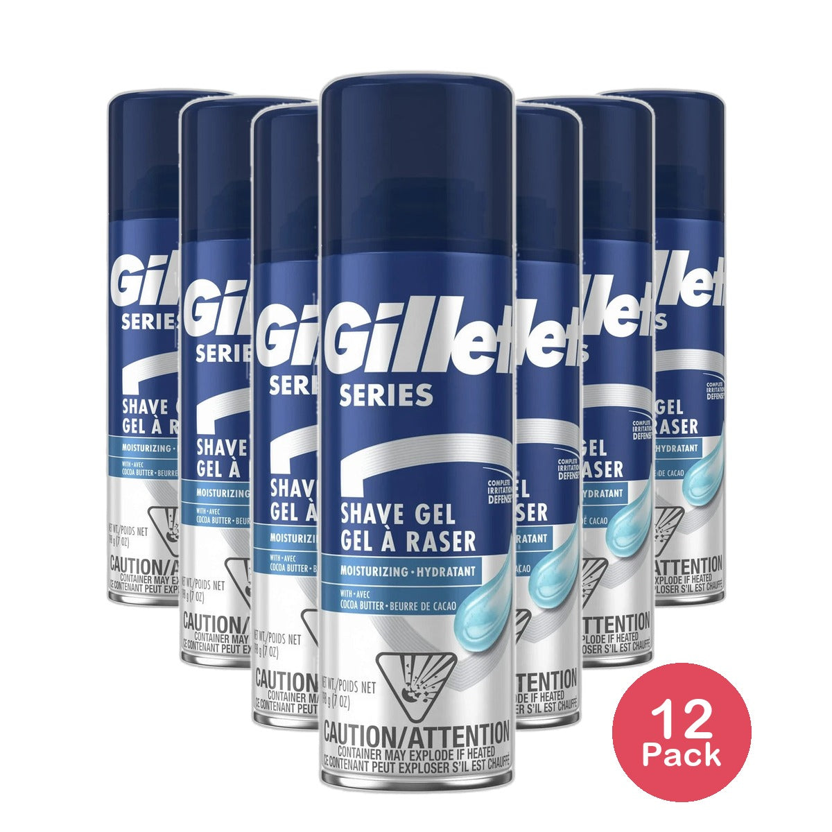 Gillette Series Shave Gel Moisturizing7Oz (Pack of 12)