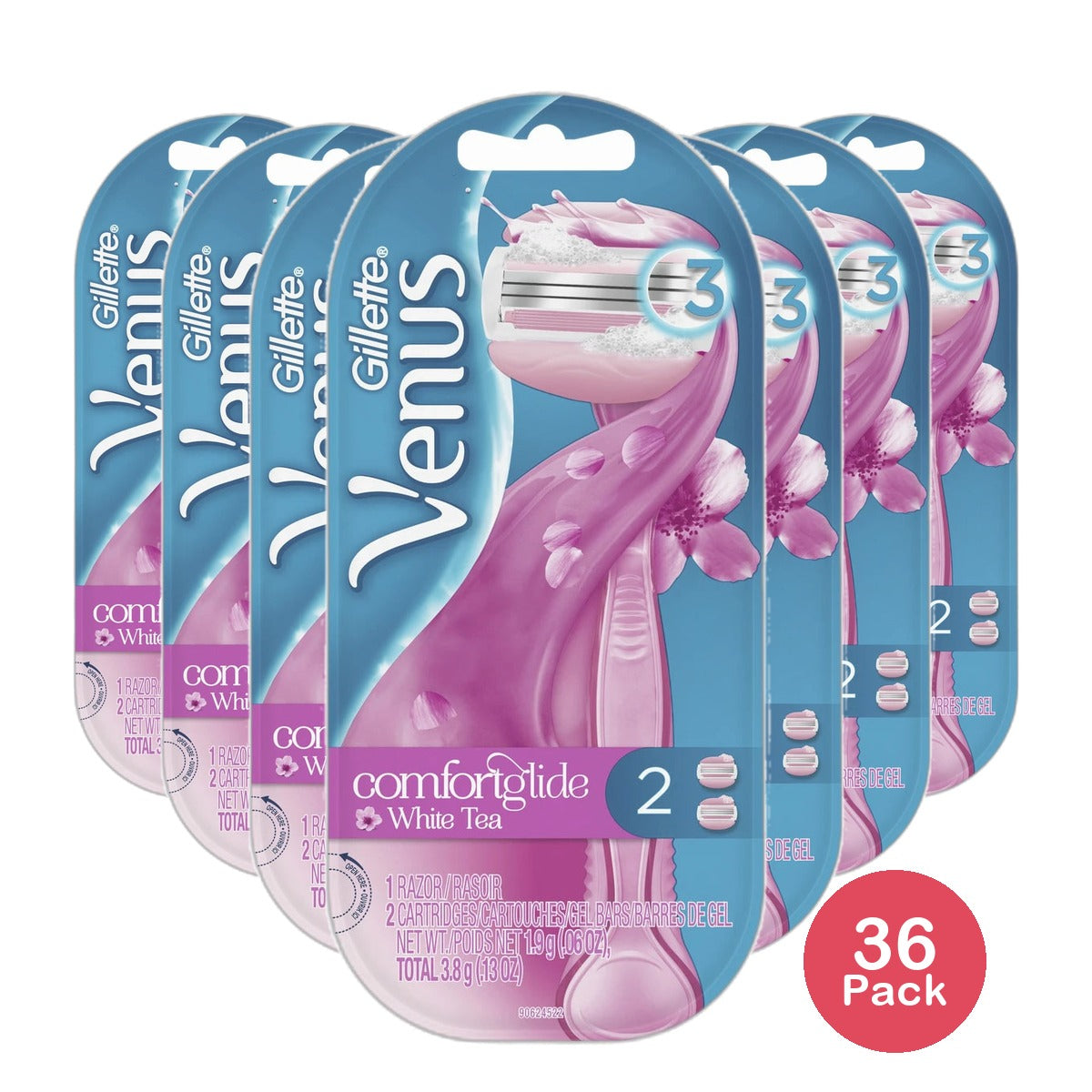 Gillette Venus Spa Breeze 2 In 1 Razor Refill Cartridges1 Ea 0.13Oz (Pack Of 36)