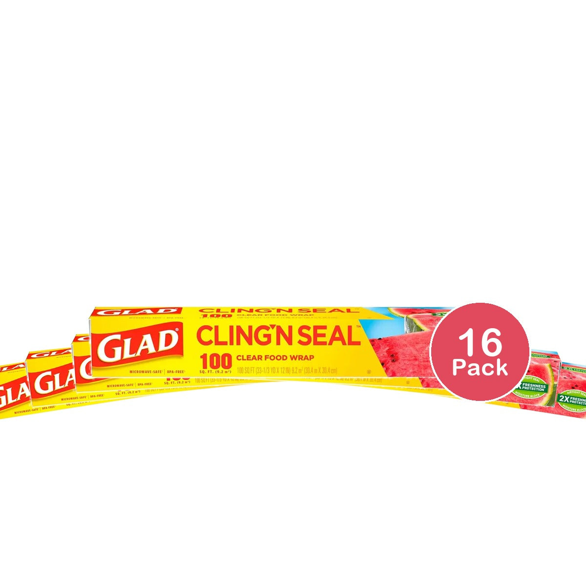 Glad Cling Wrap 100 ft Case of 16 11.8oz (Pack of 16)