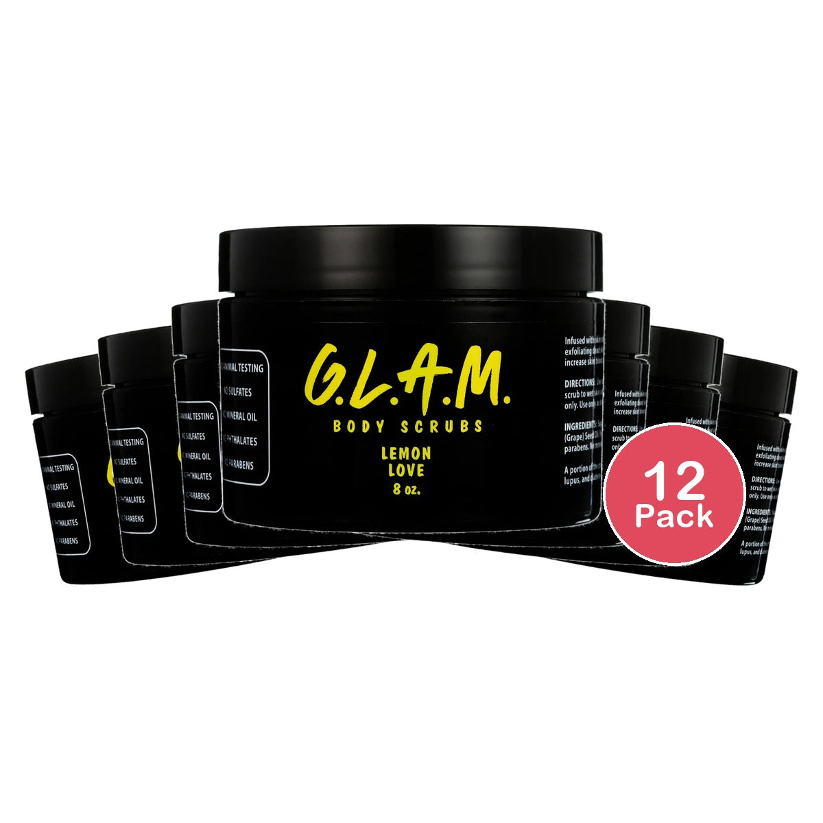 GLAM LEMON LOVE BODY SCRUB 8 Oz (Pack of 12)