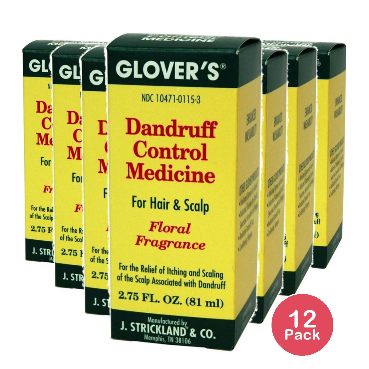 Glovers Dandruff Control Medicine Floral Fragrance 2.75 oz (Pack of 12)