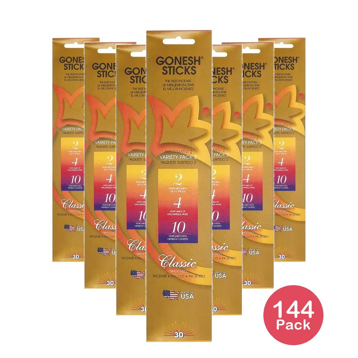 Gonesh Classic Variety #2 Stick Incense (Pack of 144)