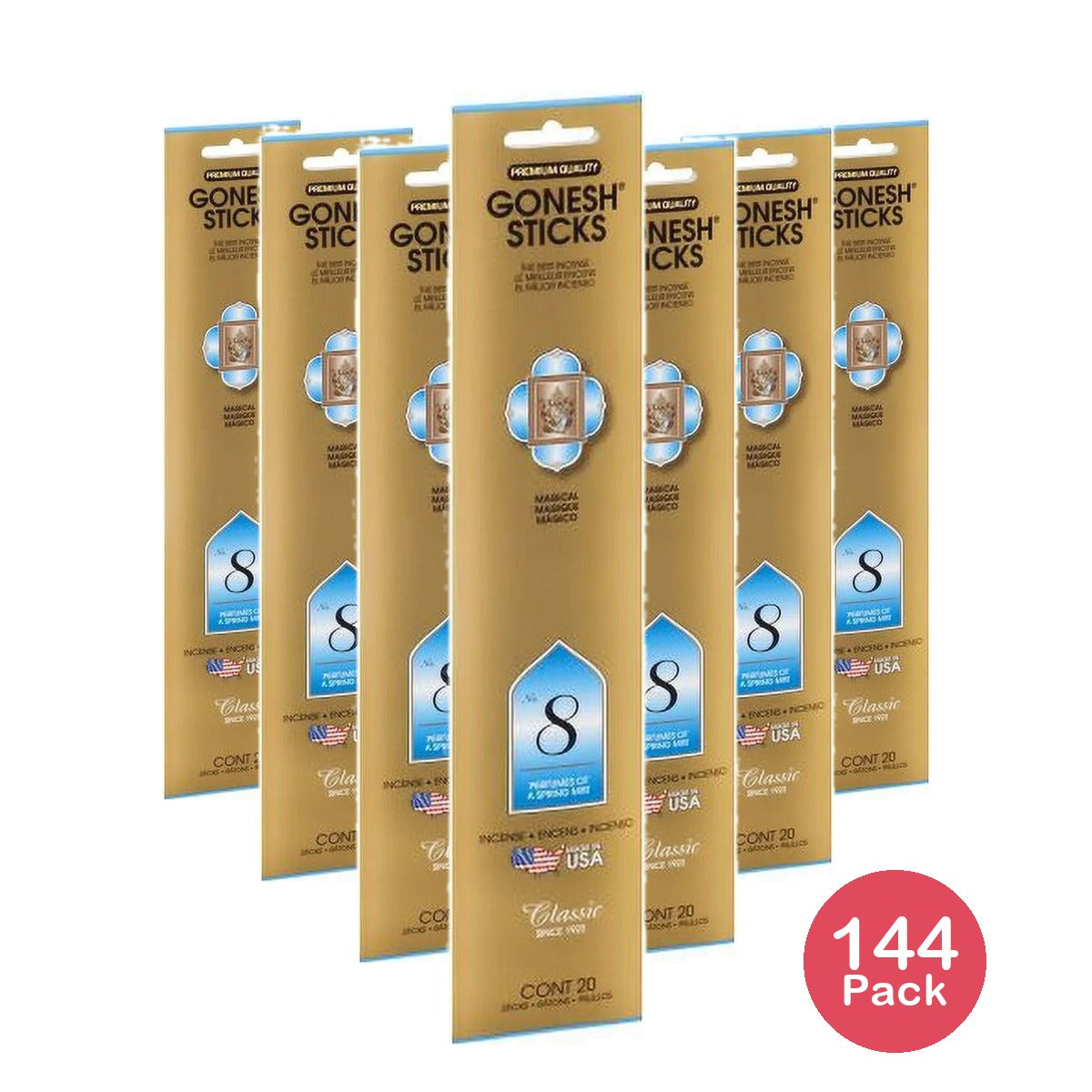 Gonesh Incense Sticks Spring Mist 20 Ct (Pack of 144)