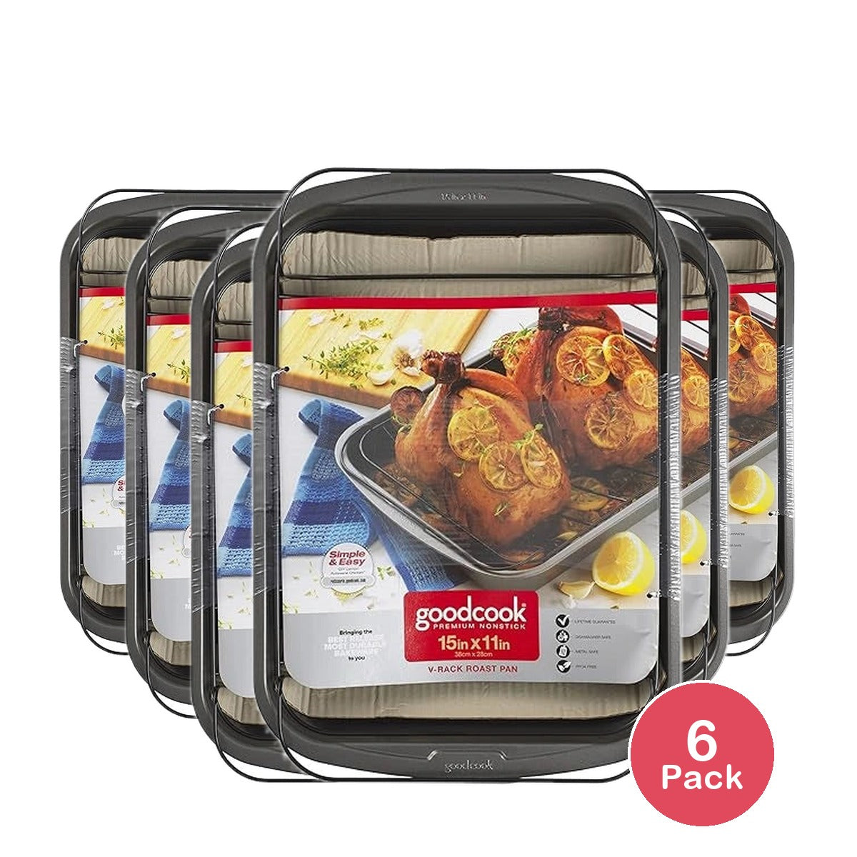 Good Cook 11.5 Inch x 15.5 Inch Roast Pan 28.5 OZ (Pack of 6)