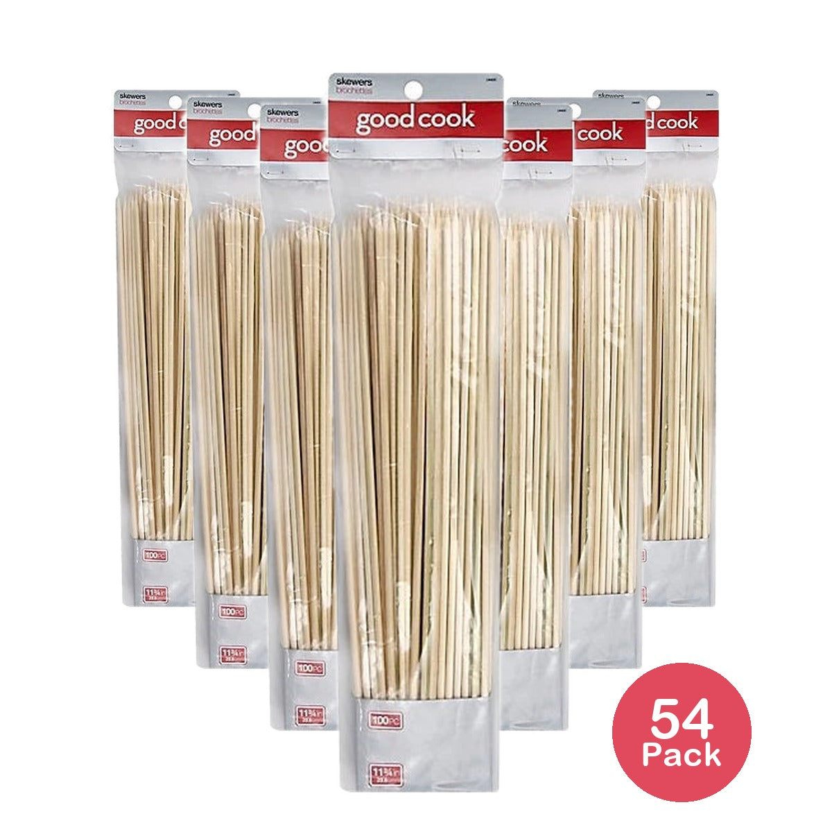 Good Cook 12" Wood Skewers 100 count (Pack of 54)