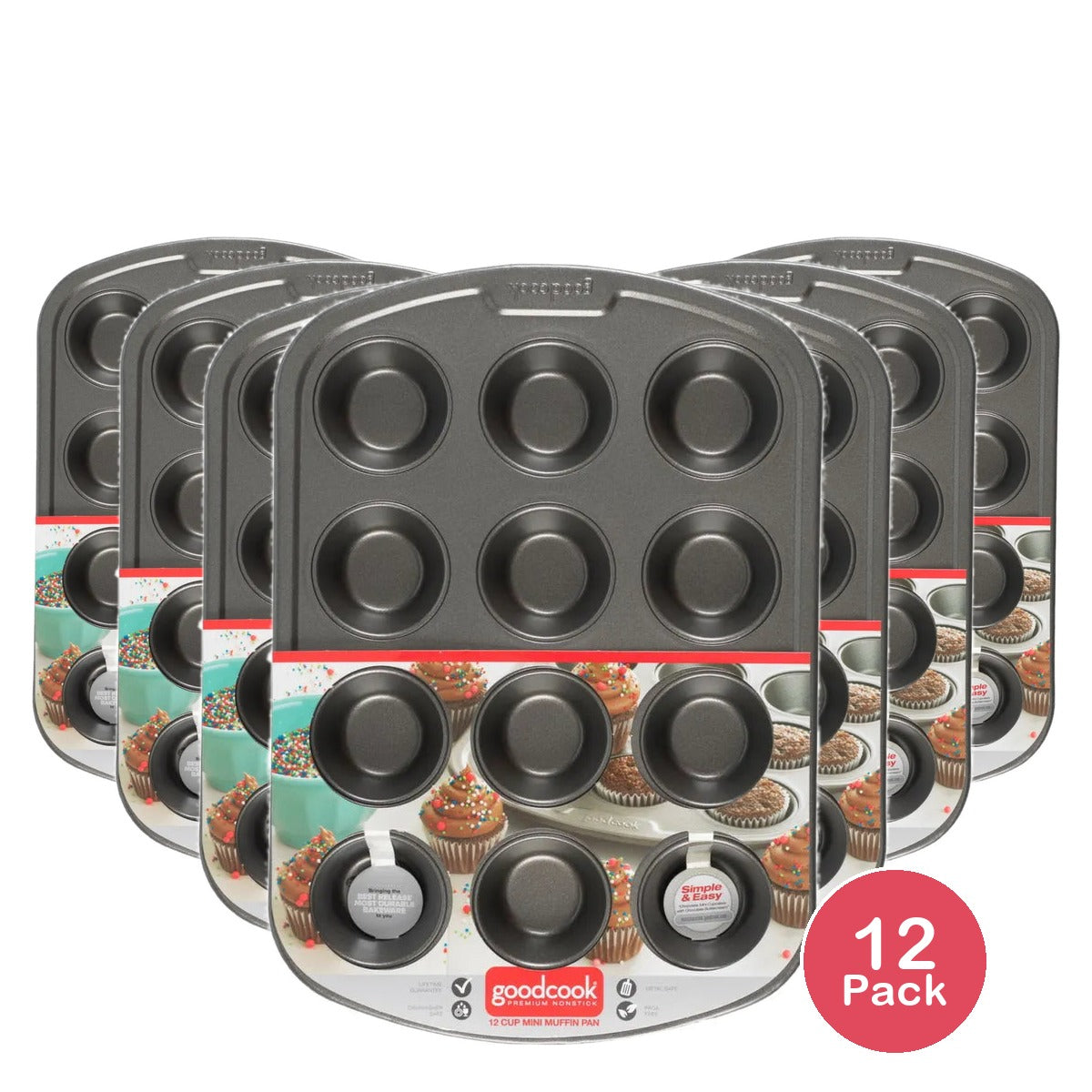 Good Cook Non-Stick E-Z Release Mini Muffin Pan 9In 0.8Oz (Pack Of 12)