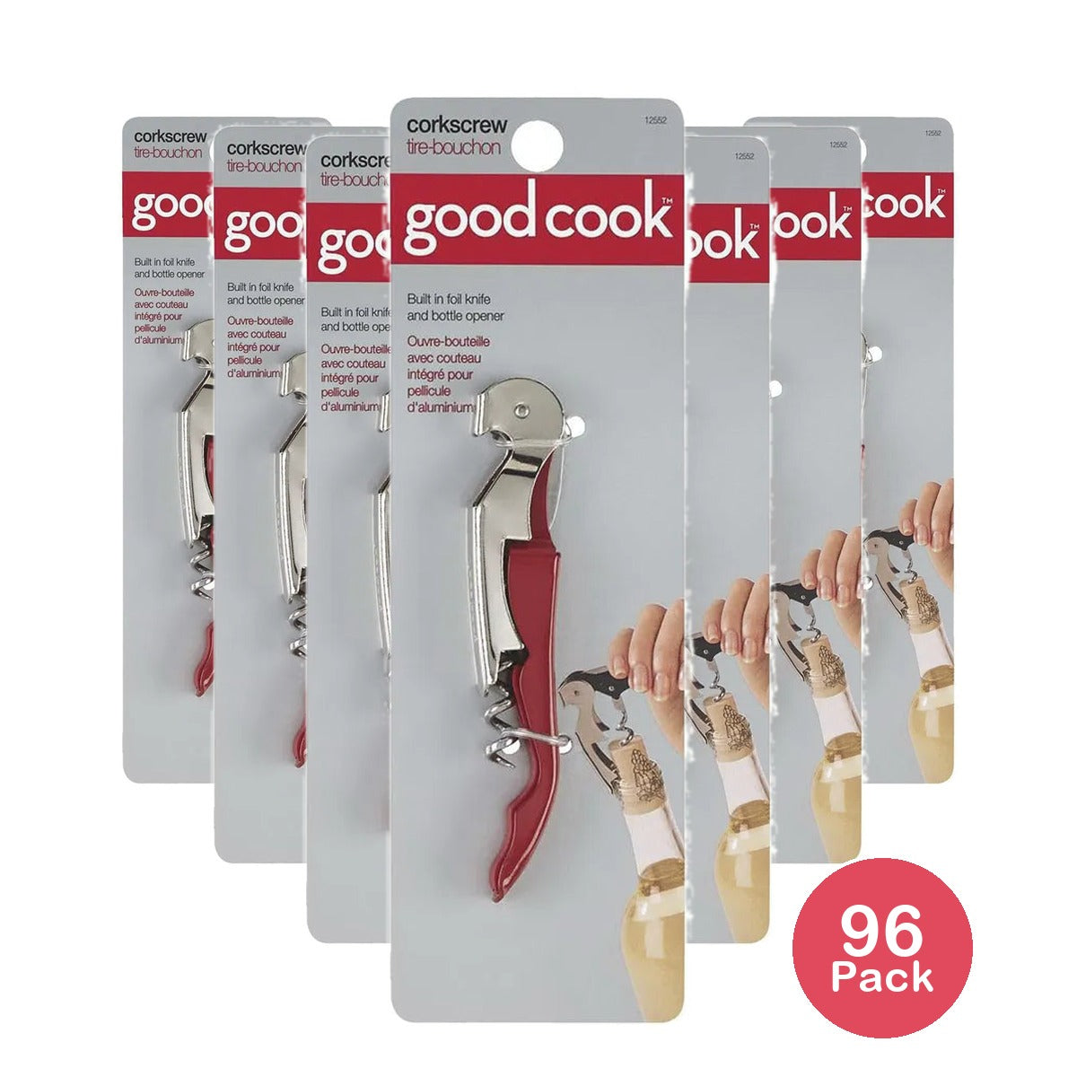 Good Cook Waiters Corkscrew Bottle Opener 3.84Oz (Pack of 96)