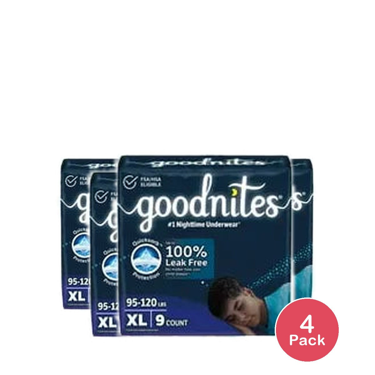 Goodnites Boys Heavy Absorbency Nighttime Underwear 20.48Oz (Pack of 4)