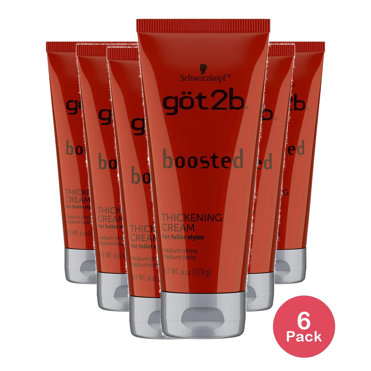 Got2b Boosted Thickening Cream 6 Oz (Pack of 6)