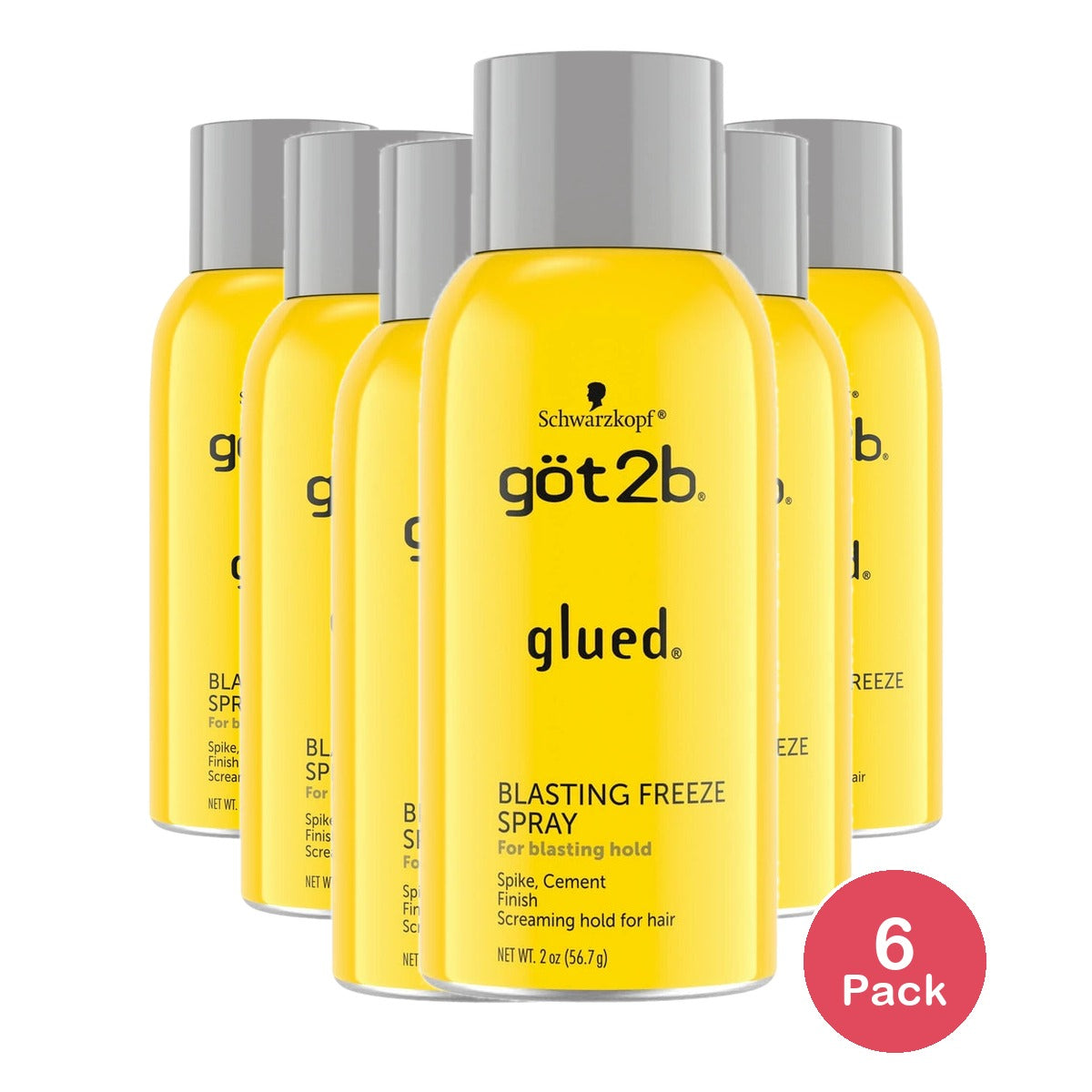 Got2b Glued Blasting Freeze Hairspray (Pack of 6) 2 Oz