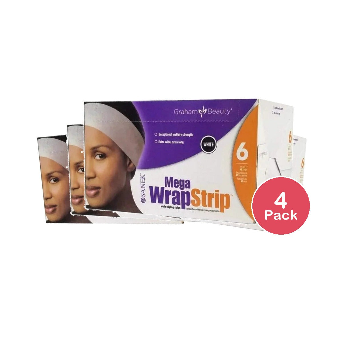 Graham Beauty - SANEK Mega Wrap Strip WHITE (Pack of 4)