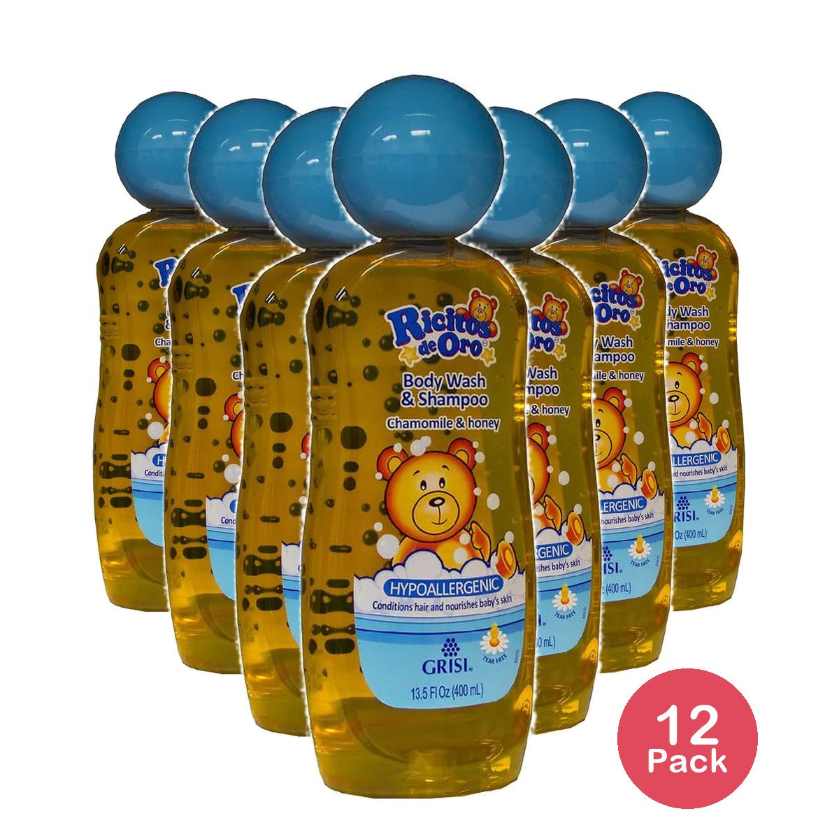 Grisi Ricitos De Oro Body Wash & Shampoo 13.5 Oz (Pack of 12)