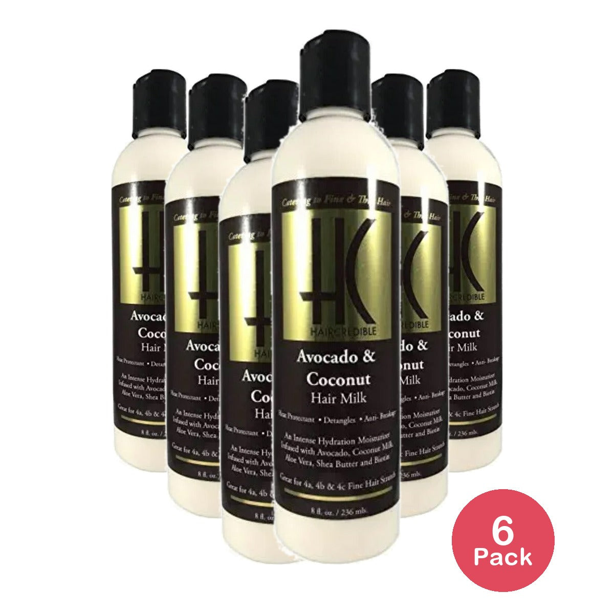 Haircredible Avocado & Coconut Hair Milk 8 Oz (Pack of 6)