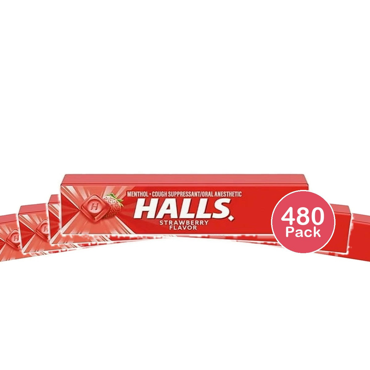 Halls Relief Cherry Cough Suppressant Oral Anesthetic Menthol Drops - 9 Ea (Pack of 480)