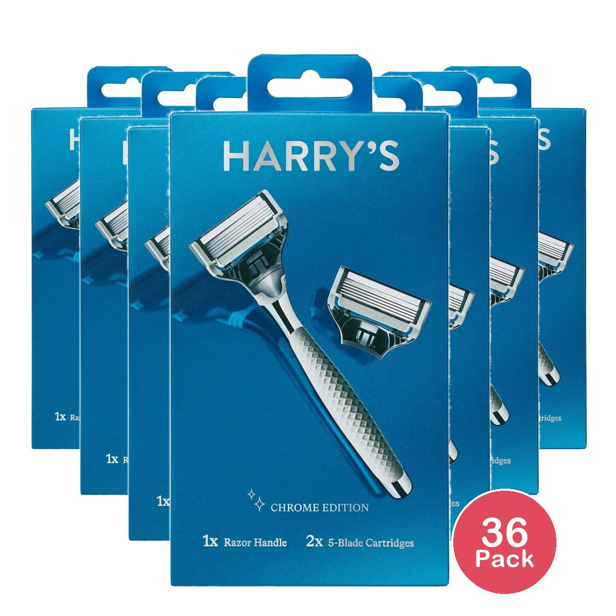 Harry's Men's 5-Blade Chrome Handle Craft Edition Razor (Pack of 36)