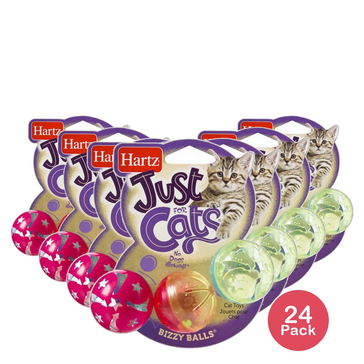Hartz Just For Cats Bizzy Balls Cat Toy 0.8Oz (Pack of 24)
