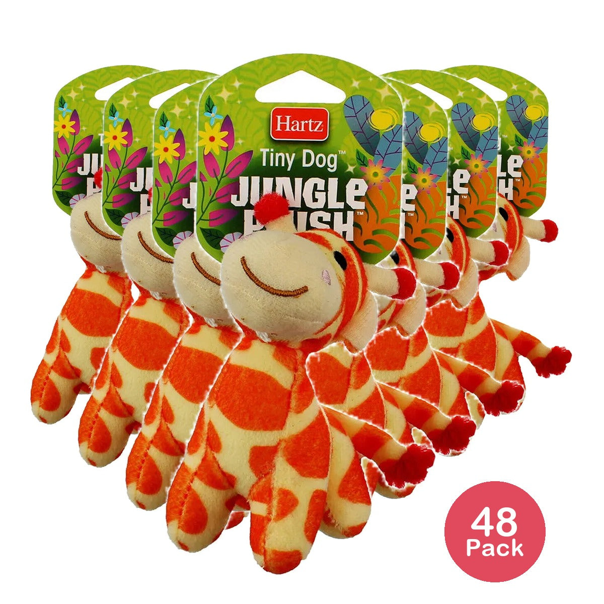 Hartz Tiny Dog Jungle Plush Dog Toy Assorted 1Oz (Pack of 48)