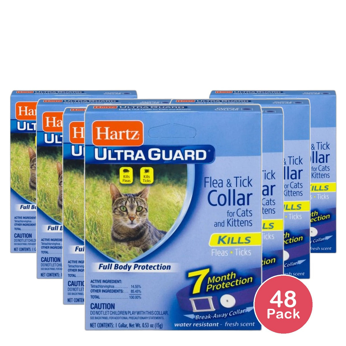 Hartz Ultra Guard Flea And Tick Collar For Cats And Kittens 7 Months Protection O.4Oz (Pack of 48)