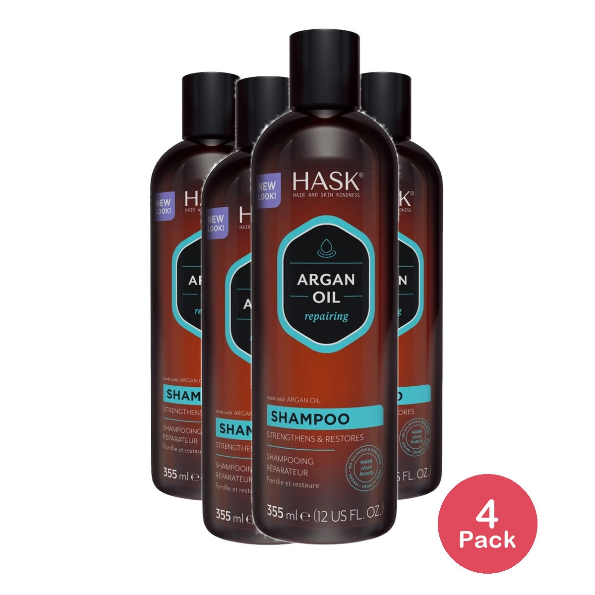 Hask Argan Oil Repairing Shampoo - 12 fl oz (Pack of 4)