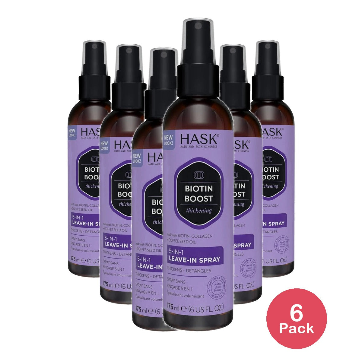 Hask Biotin Boost 5-in-1 Leave-in Spray 6 Oz (Pack of 6)