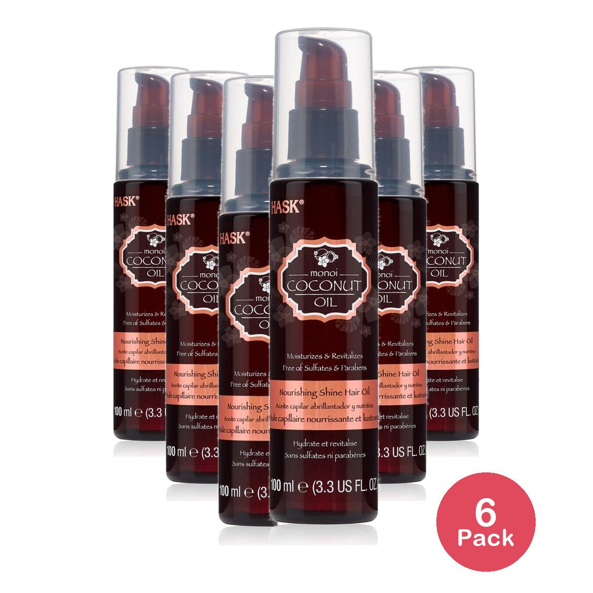 Hask Coconut Oil Nourishing Shine Oil (Pack of 6)