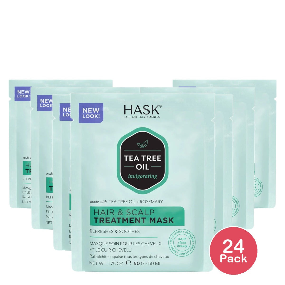 Hask Scalp Treatment Hair Mask Infused with Tea Tree & Rosemary Oil - 1.75oz (Pack of 24)