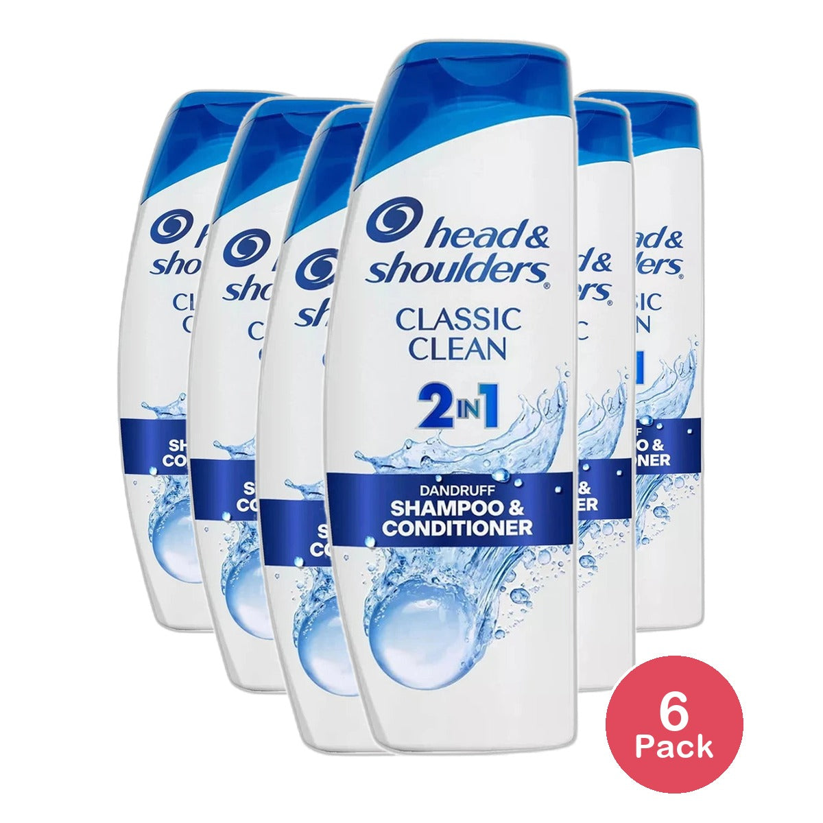 Head and Shoulders Classic Clean 2 in 1 Dandruff Shampoo and Conditioner 12.5Oz (Pack of 6)