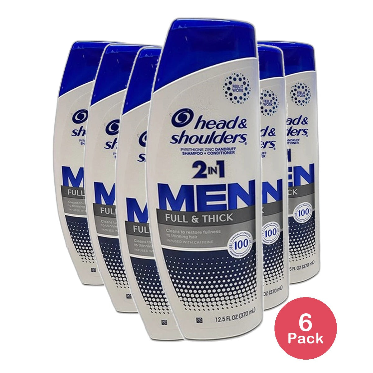 Head and Shoulders Mens 2 in 1 Dandruff Shampoo and Conditioner Coastal Tide 12.5Oz (Pack of 6)