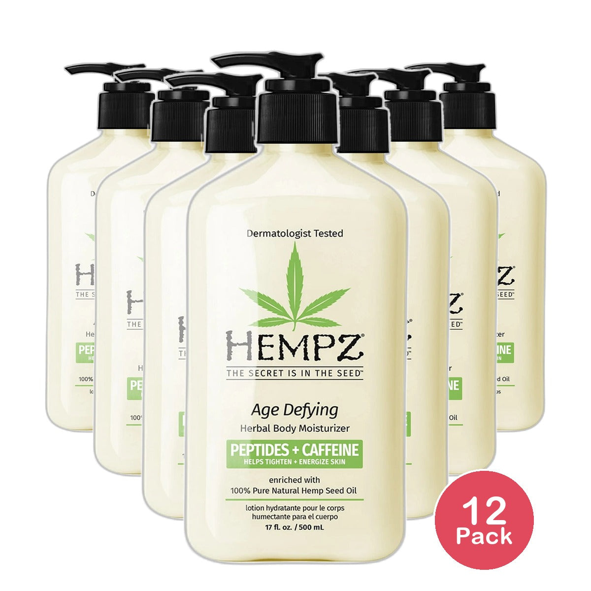 Hempz Age Defying Herbal Body Moisturizer with Pump 17Oz (Pack of 12)