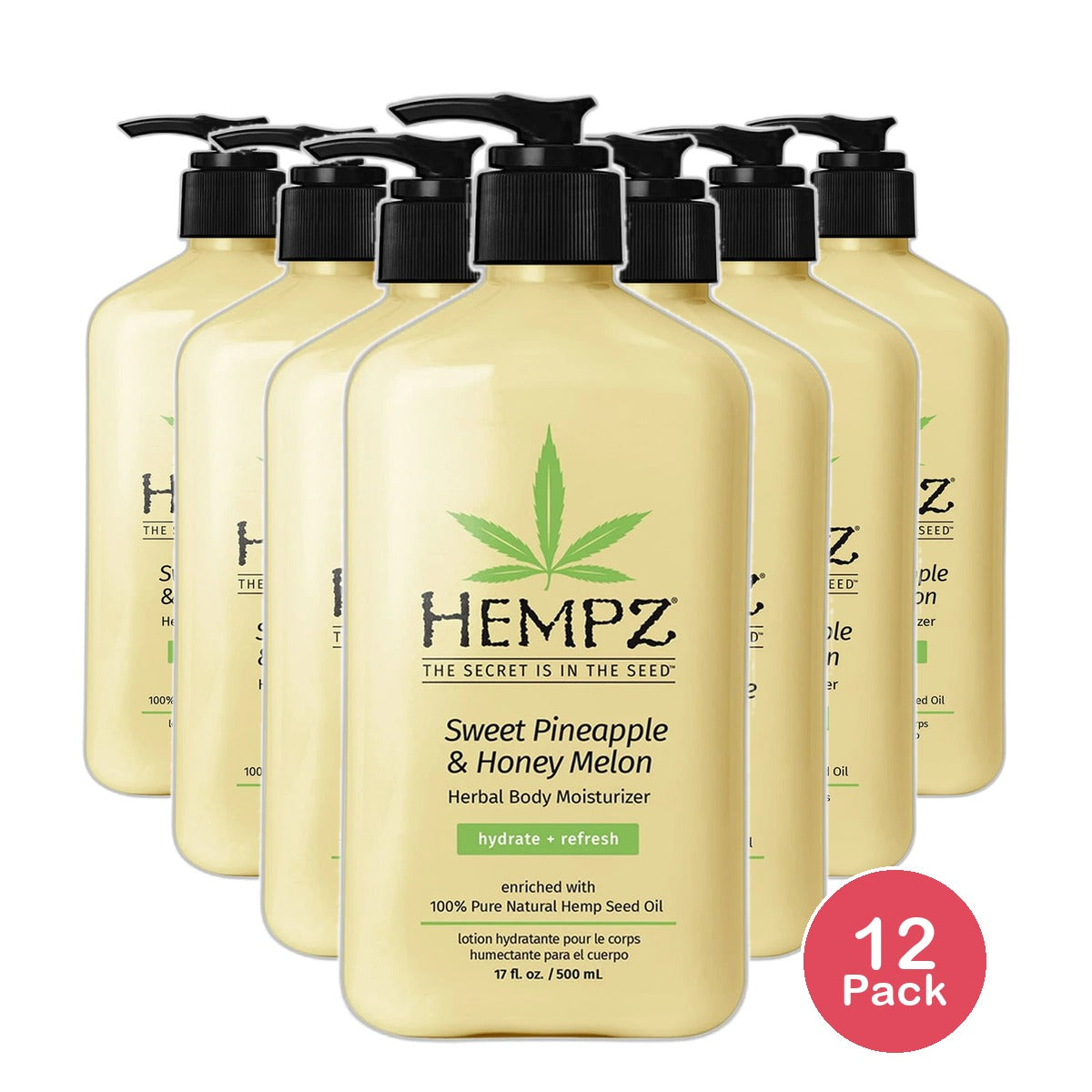 Hempz Sweet Pineapple and Honey Melon Herbal Body Moisturizer 17Oz (Pack of 12)