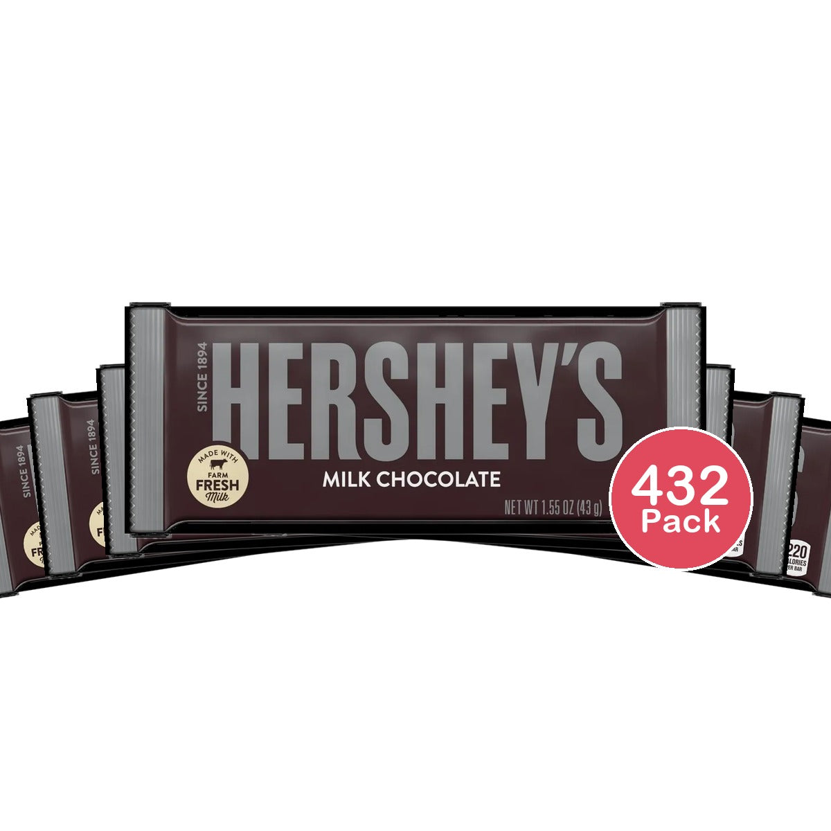 HERSHEY's Milk Chocolate Candy Bar Full Size 1.55 oz (Pack of 432)