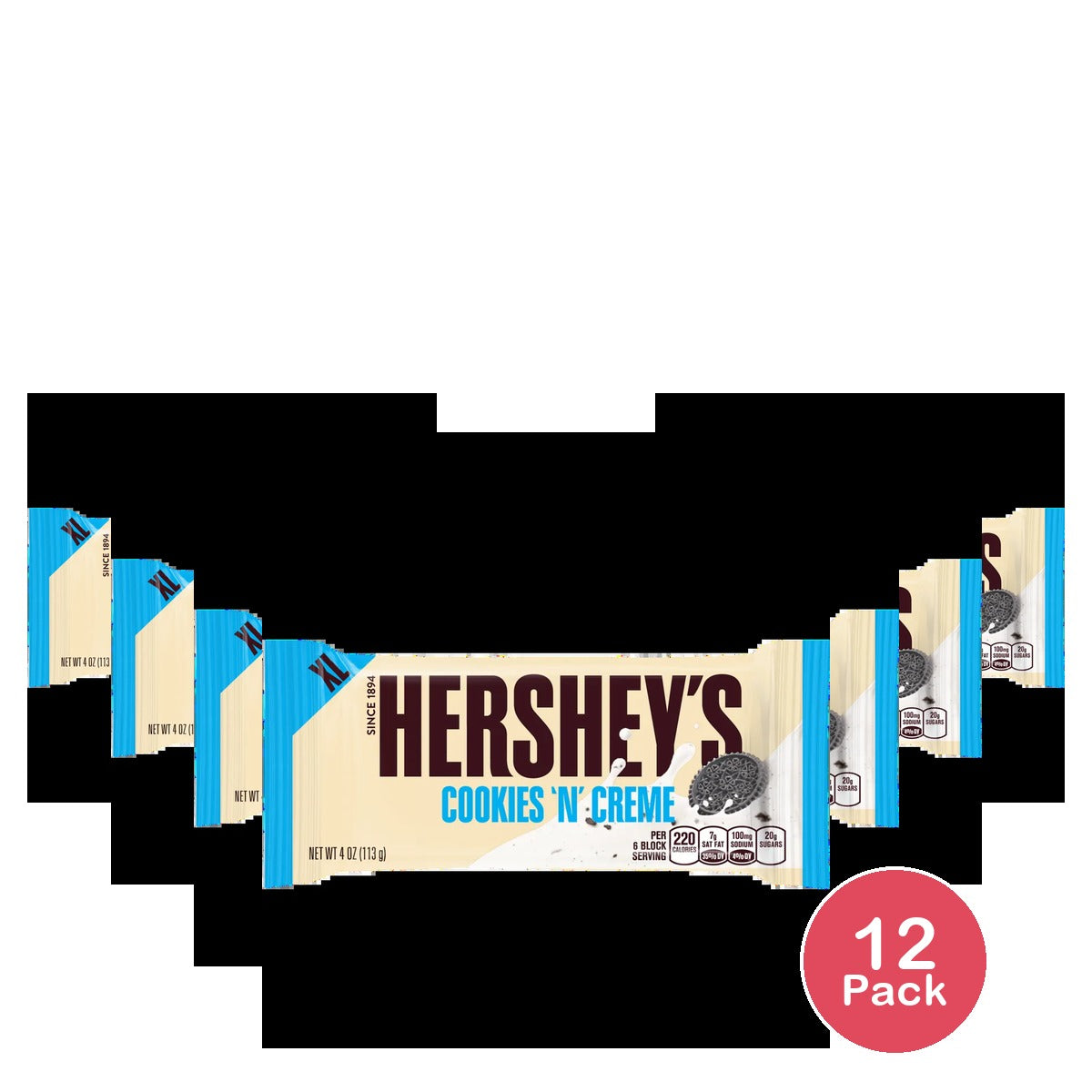 Hershey's Cookies & Creme Extra Large Bar 4 oz (Pack of 12)