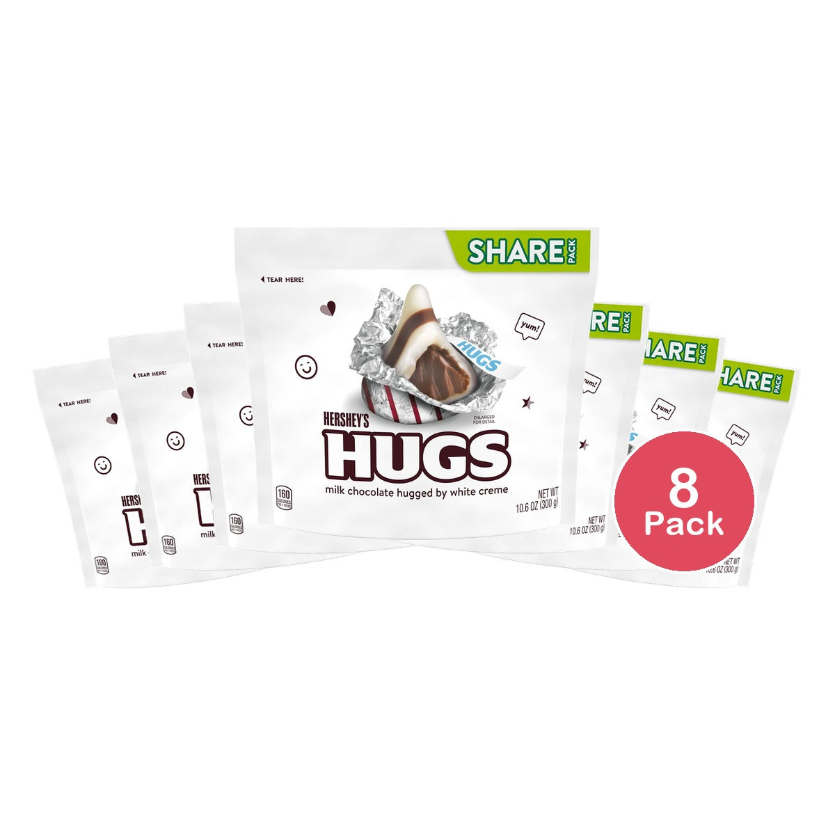 Hershey's Hugs Chocolate Candy - 10.6 oz (Pack of 8)