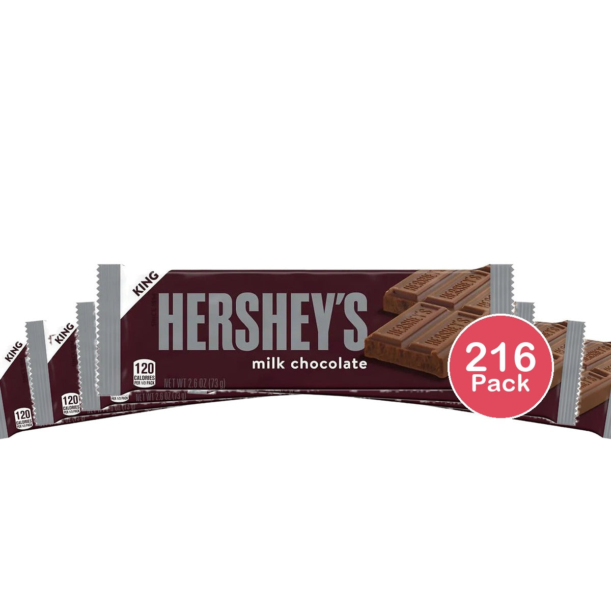 Hersheys Milk Chocolate King Size Candy Bar 2.6Oz (Pack of 216)